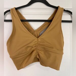 Alo Yoga Ruched V Neck Sports Bra